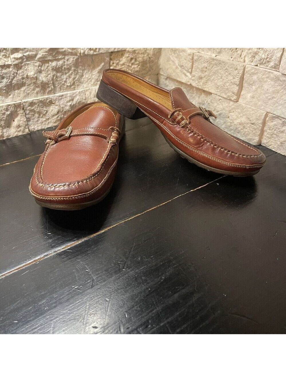 Cole Haan D10762 Country Buckle Moc Toe Stitched Walking Mule shoes Women's 8 AA